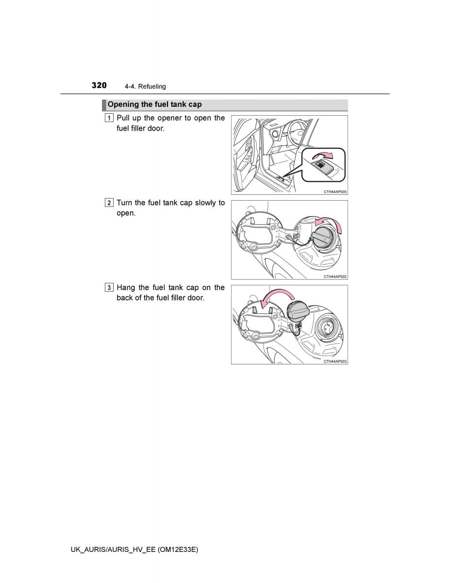 Toyota Auris II 2 owners manual / page 320