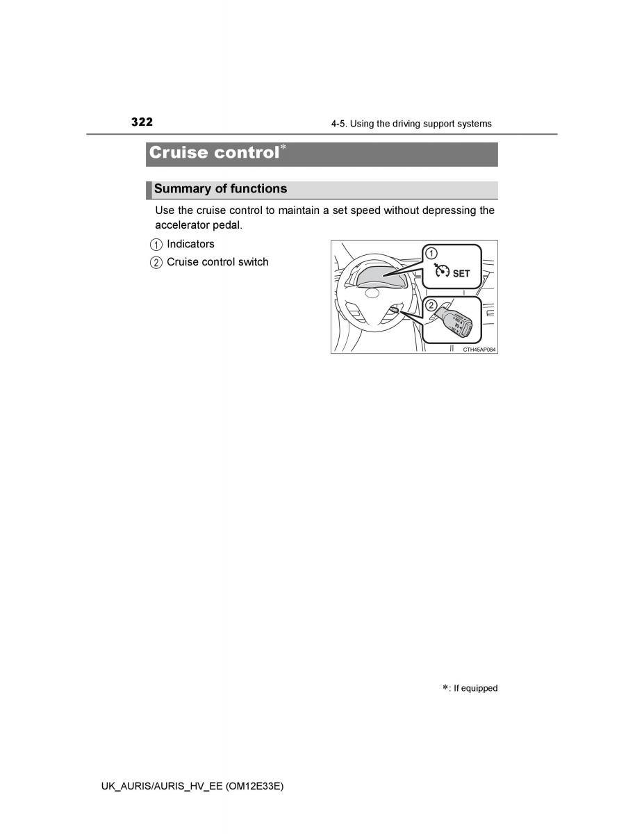 Toyota Auris II 2 owners manual / page 322