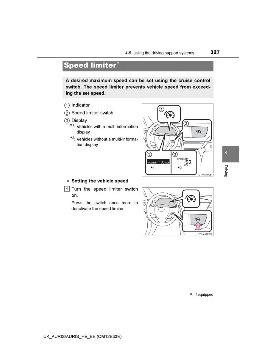 Toyota Auris II 2 owners manual / page 327