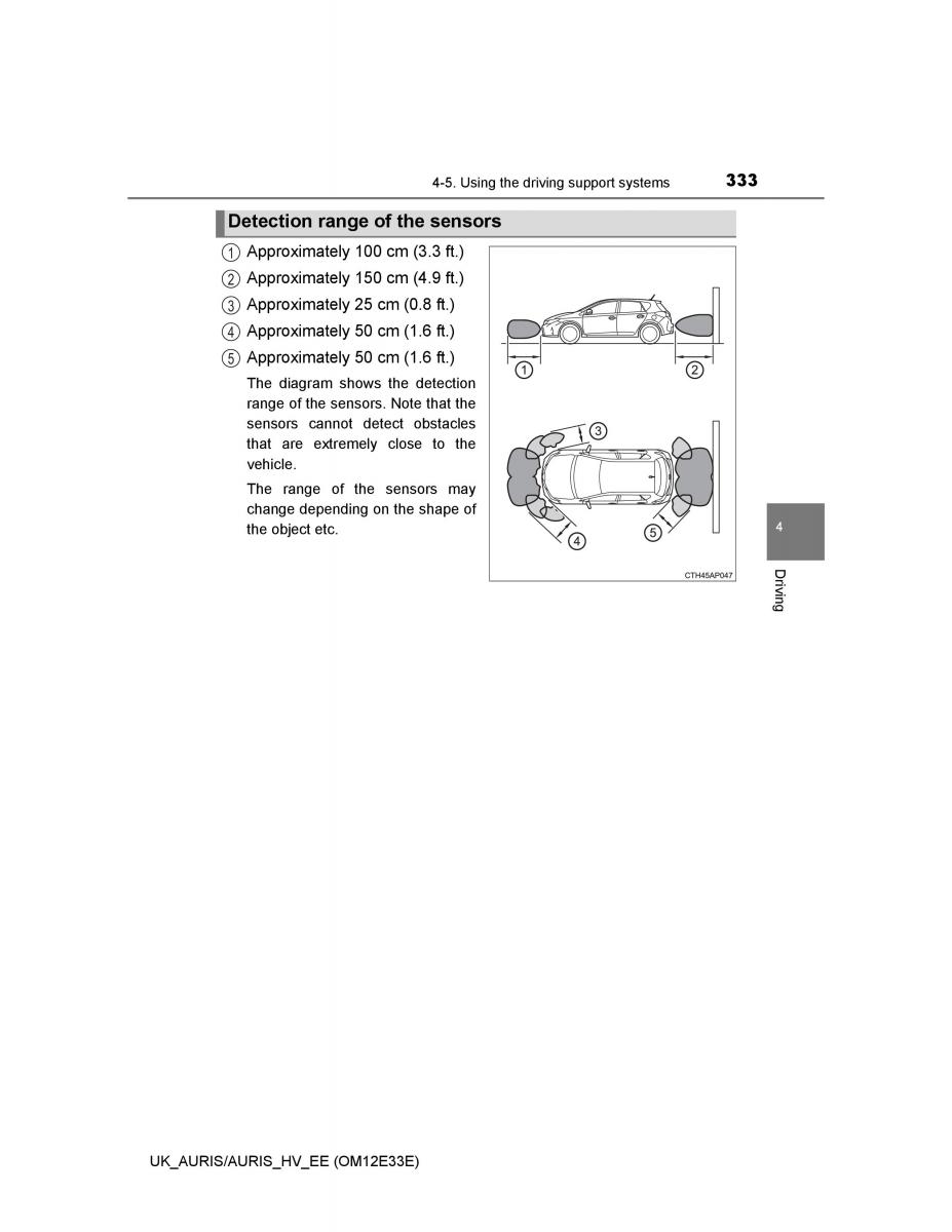 Toyota Auris II 2 owners manual / page 333