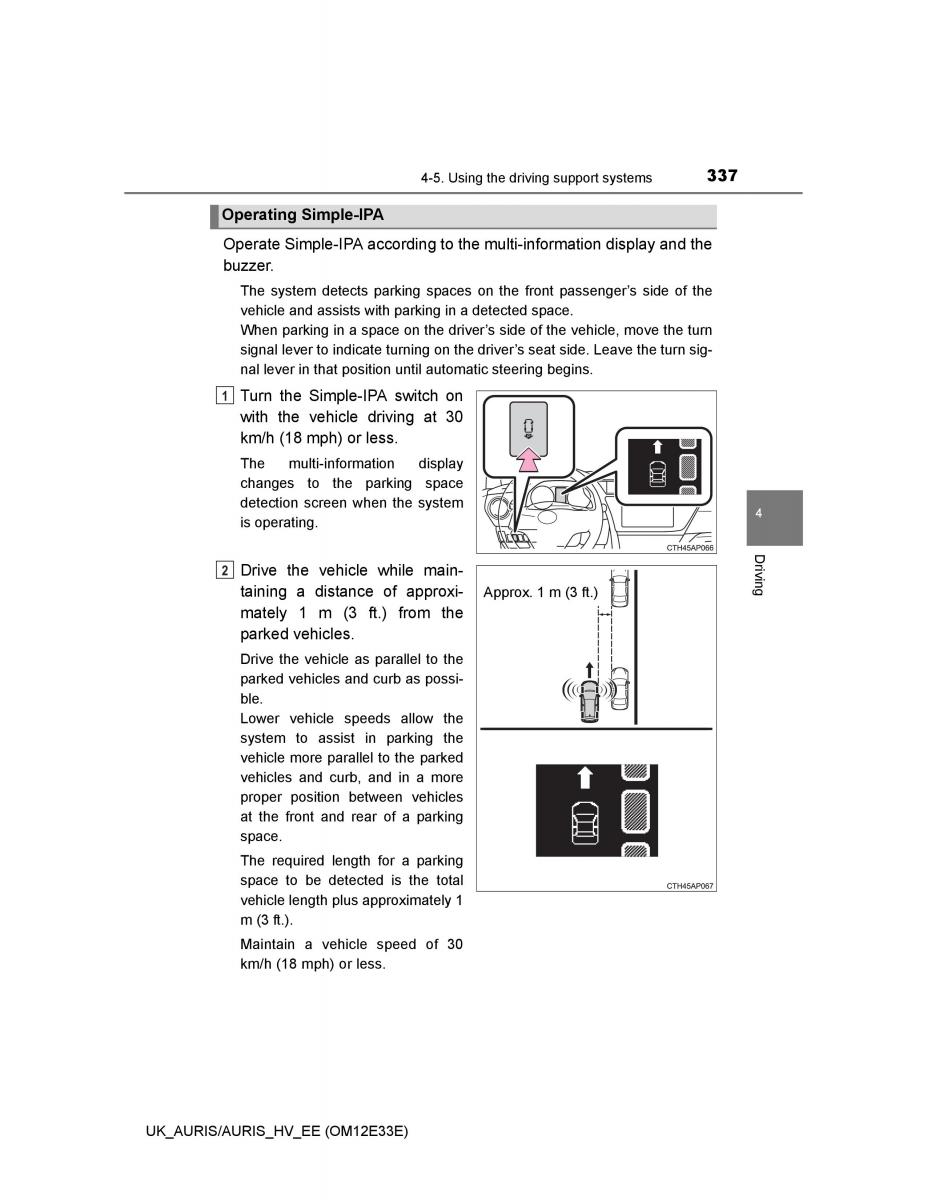 Toyota Auris II 2 owners manual / page 337