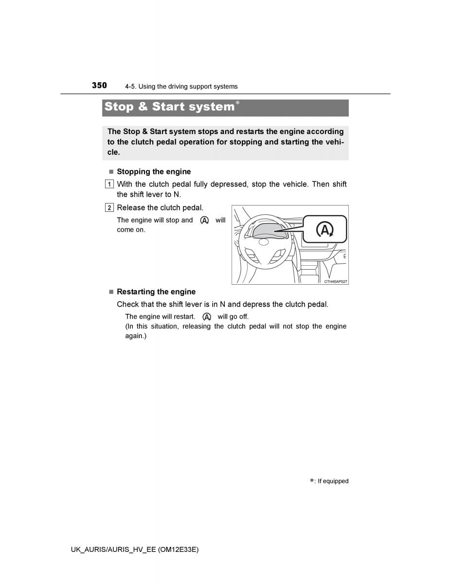 Toyota Auris II 2 owners manual / page 350