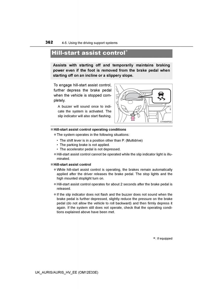 Toyota Auris II 2 owners manual / page 362