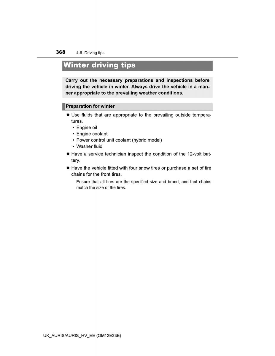 Toyota Auris II 2 owners manual / page 368