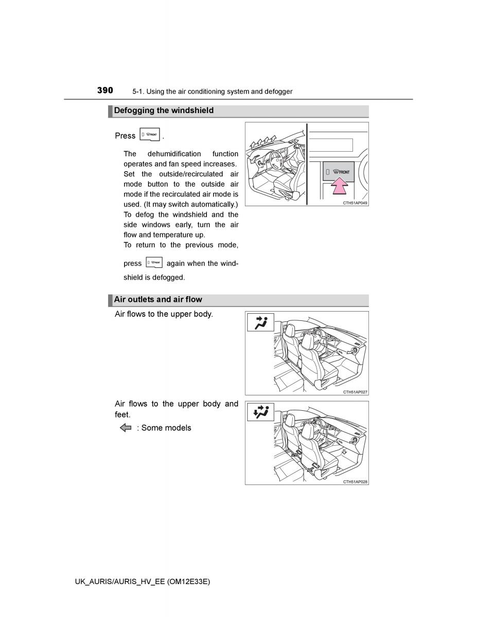 Toyota Auris II 2 owners manual / page 390