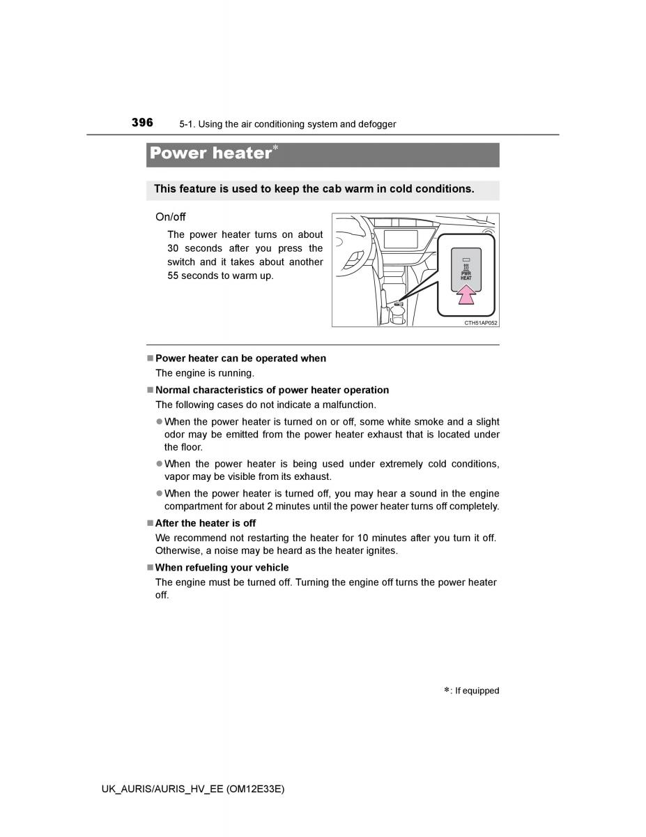 Toyota Auris II 2 owners manual / page 396