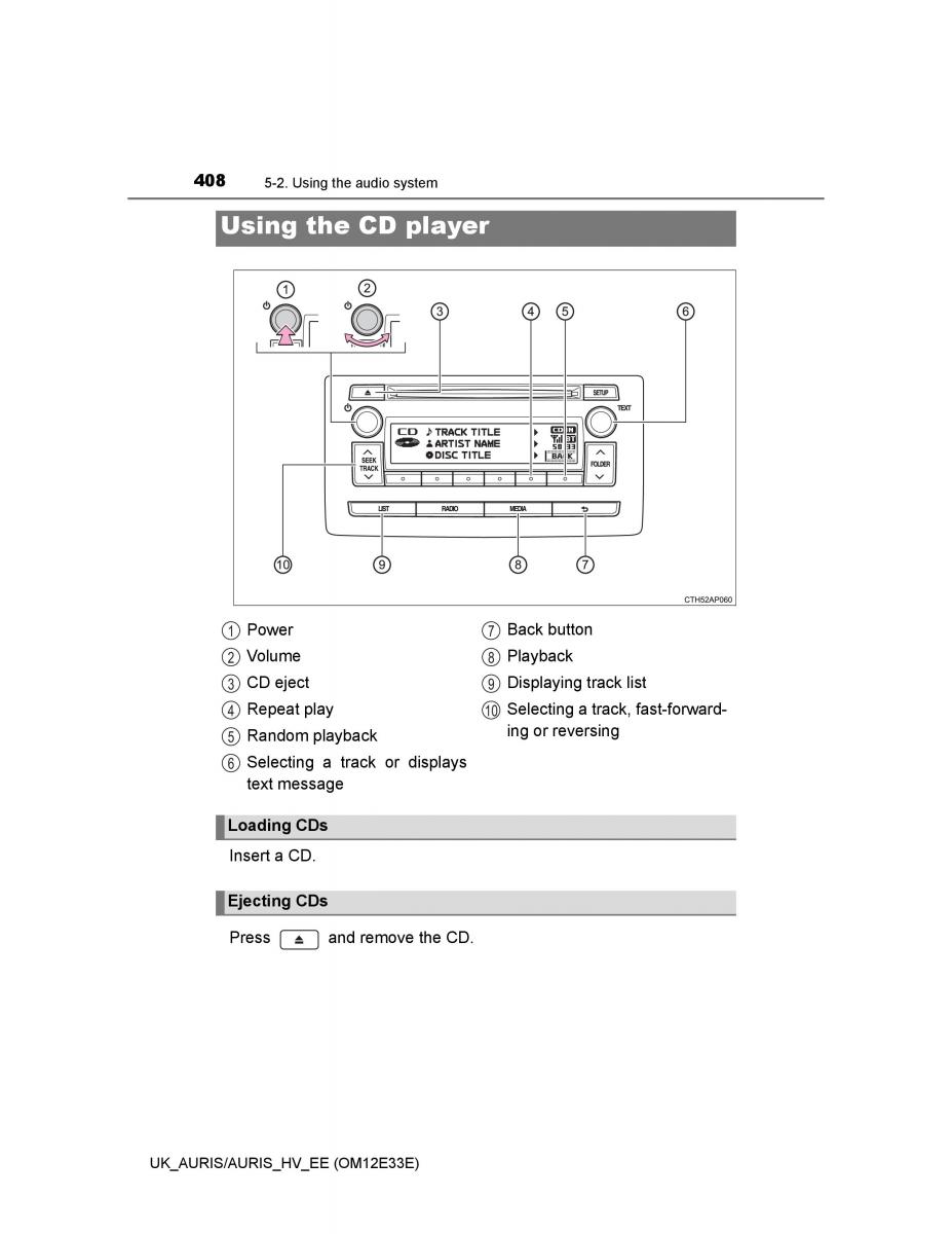 Toyota Auris II 2 owners manual / page 408