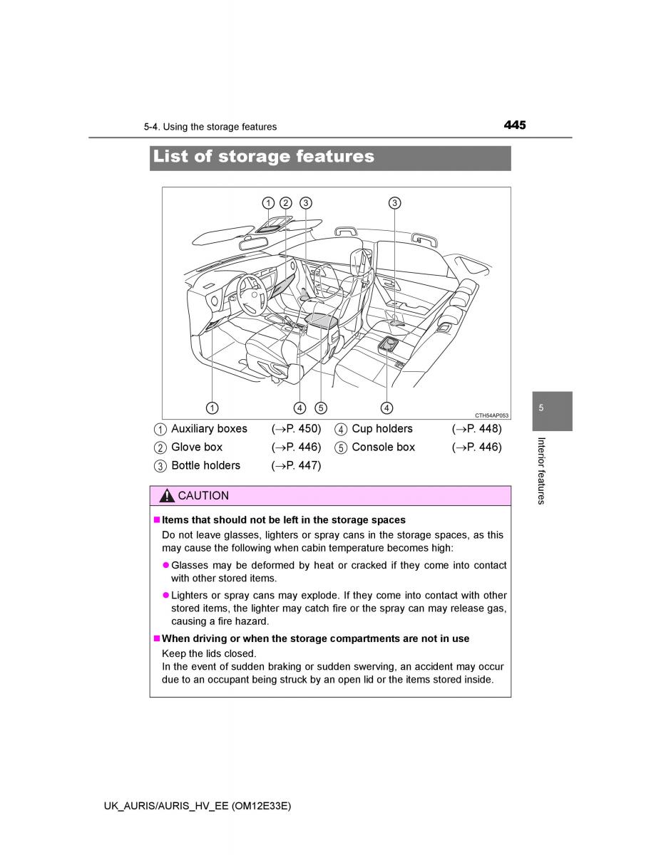 Toyota Auris II 2 owners manual / page 445