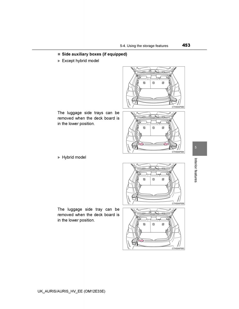 Toyota Auris II 2 owners manual / page 453