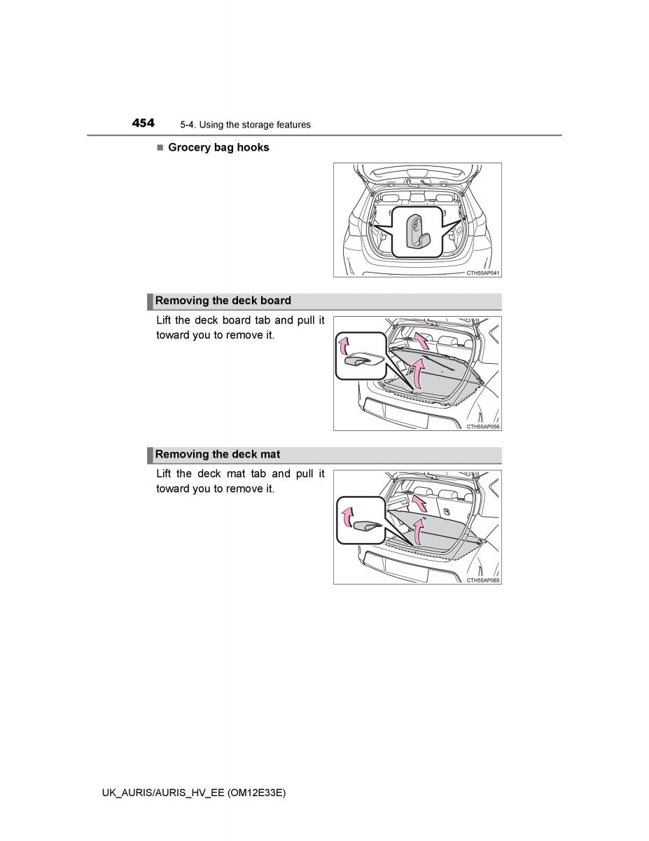 Toyota Auris II 2 owners manual / page 454