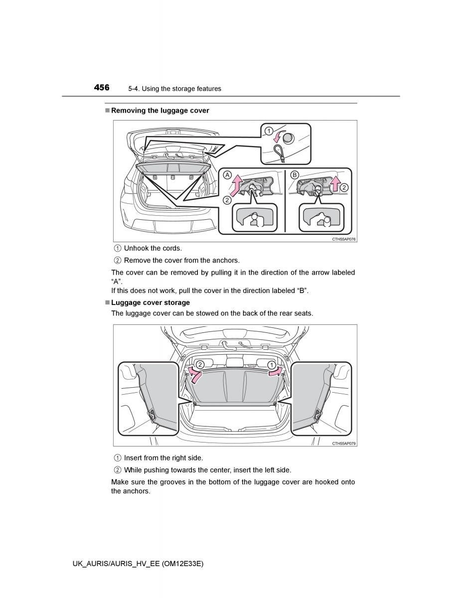 Toyota Auris II 2 owners manual / page 456