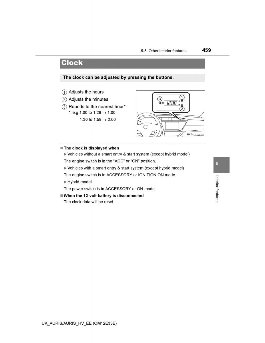 Toyota Auris II 2 owners manual / page 459