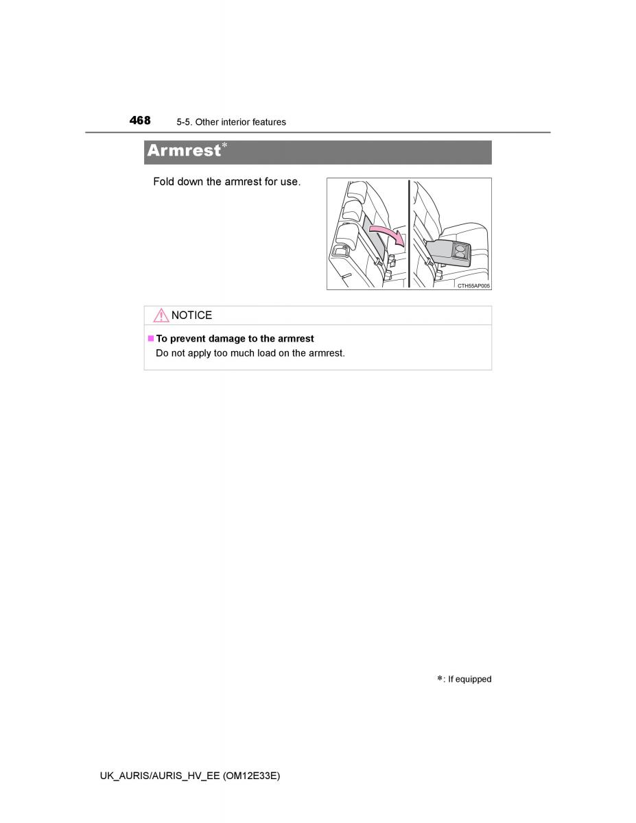 Toyota Auris II 2 owners manual / page 468