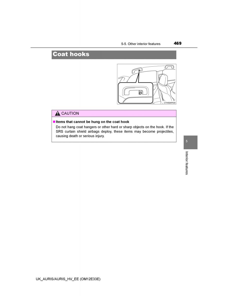 Toyota Auris II 2 owners manual / page 469