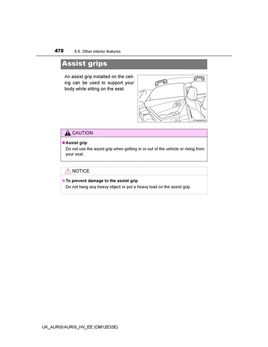 Toyota Auris II 2 owners manual / page 470