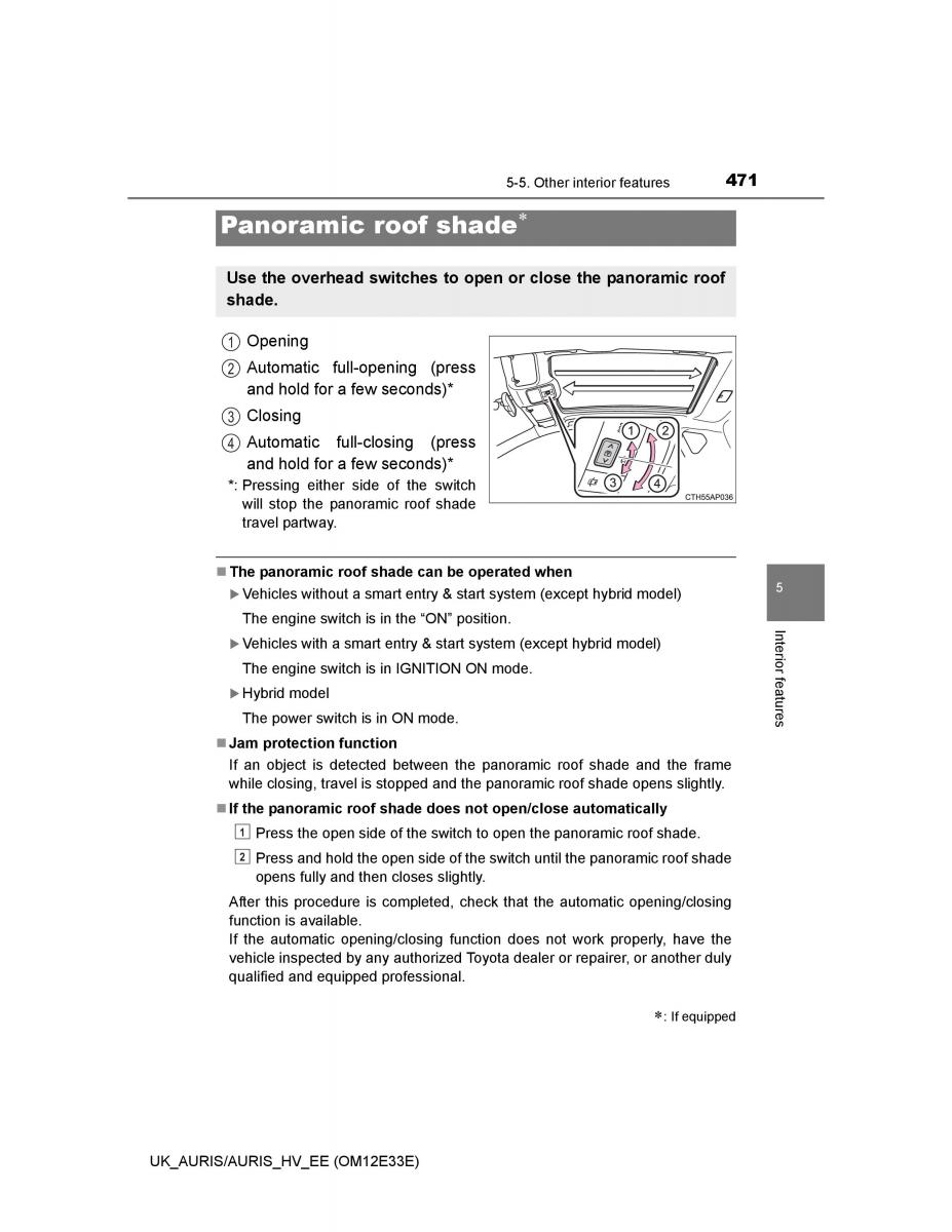 Toyota Auris II 2 owners manual / page 471