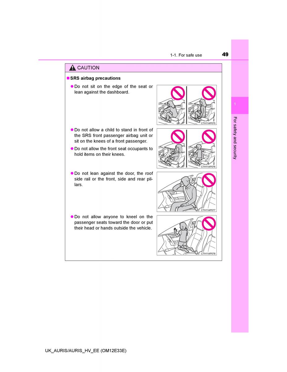 Toyota Auris II 2 owners manual / page 49