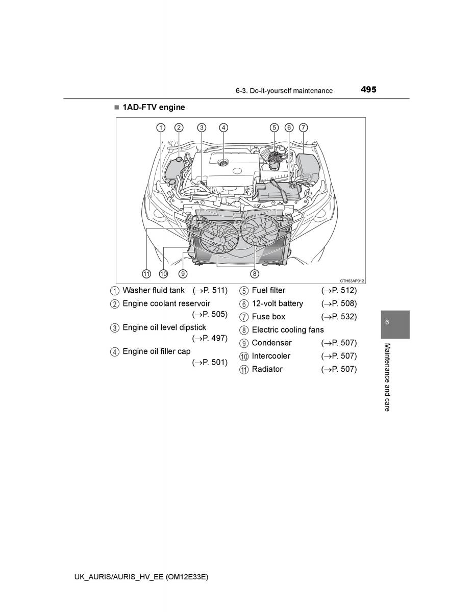 Toyota Auris II 2 owners manual / page 495