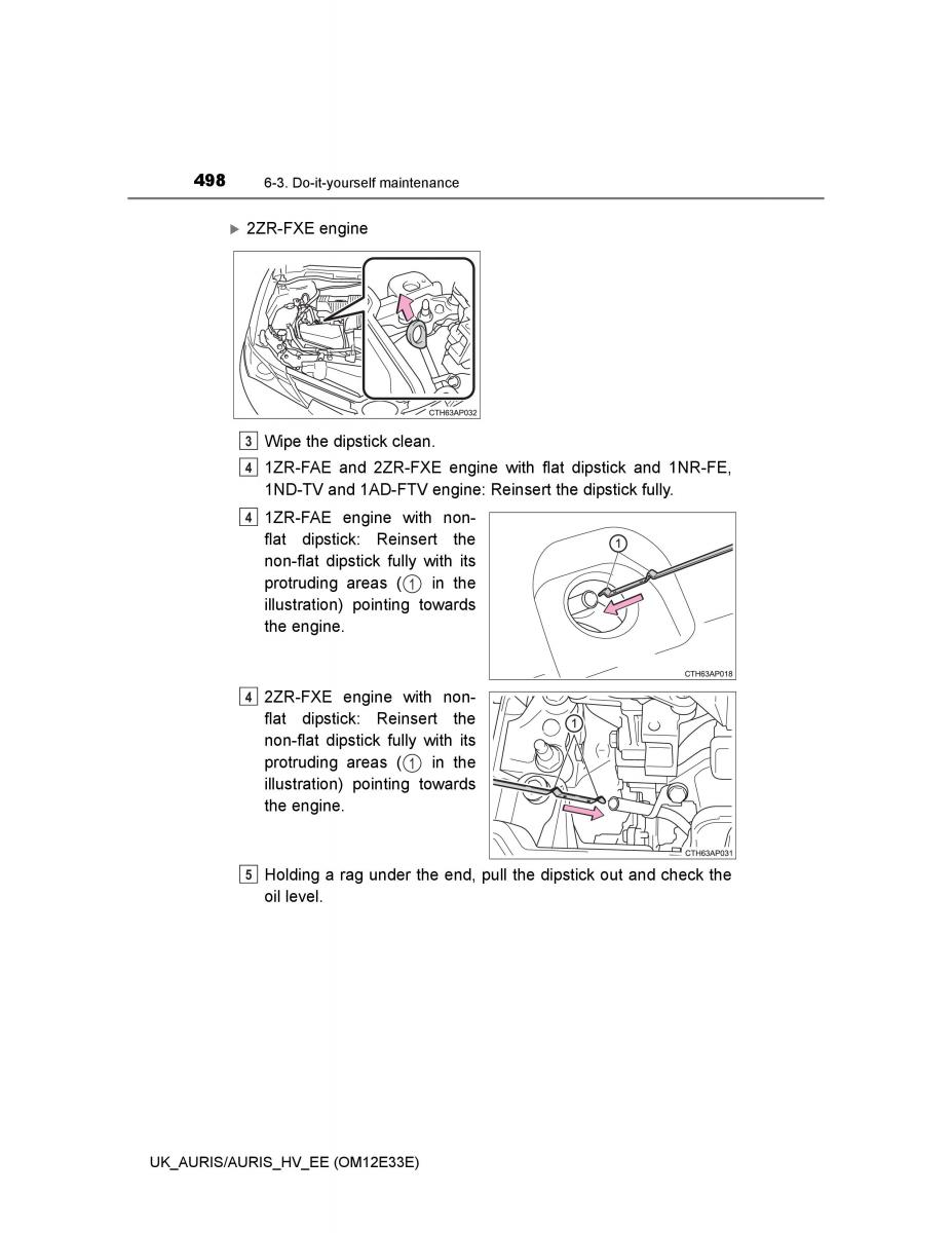 Toyota Auris II 2 owners manual / page 498