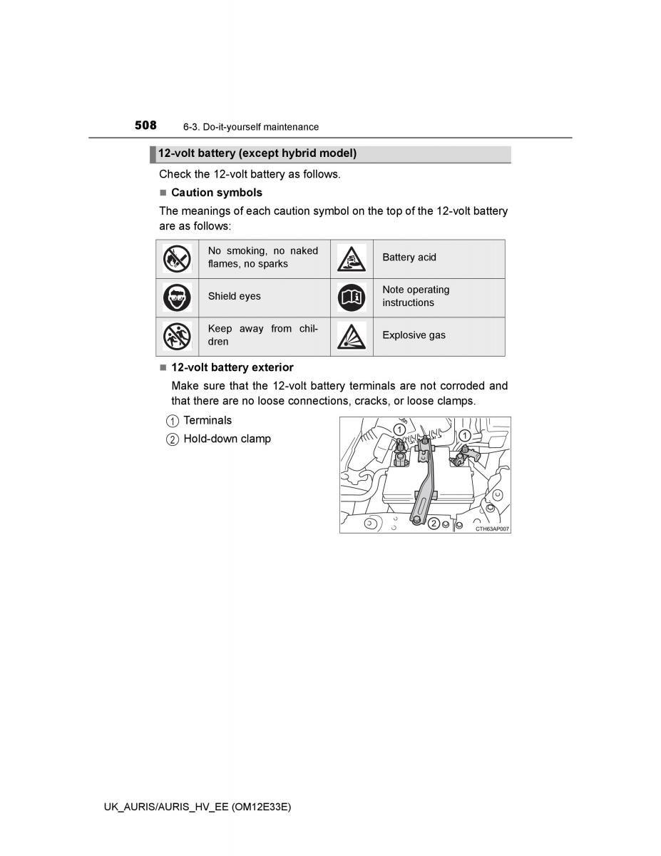 Toyota Auris II 2 owners manual / page 508