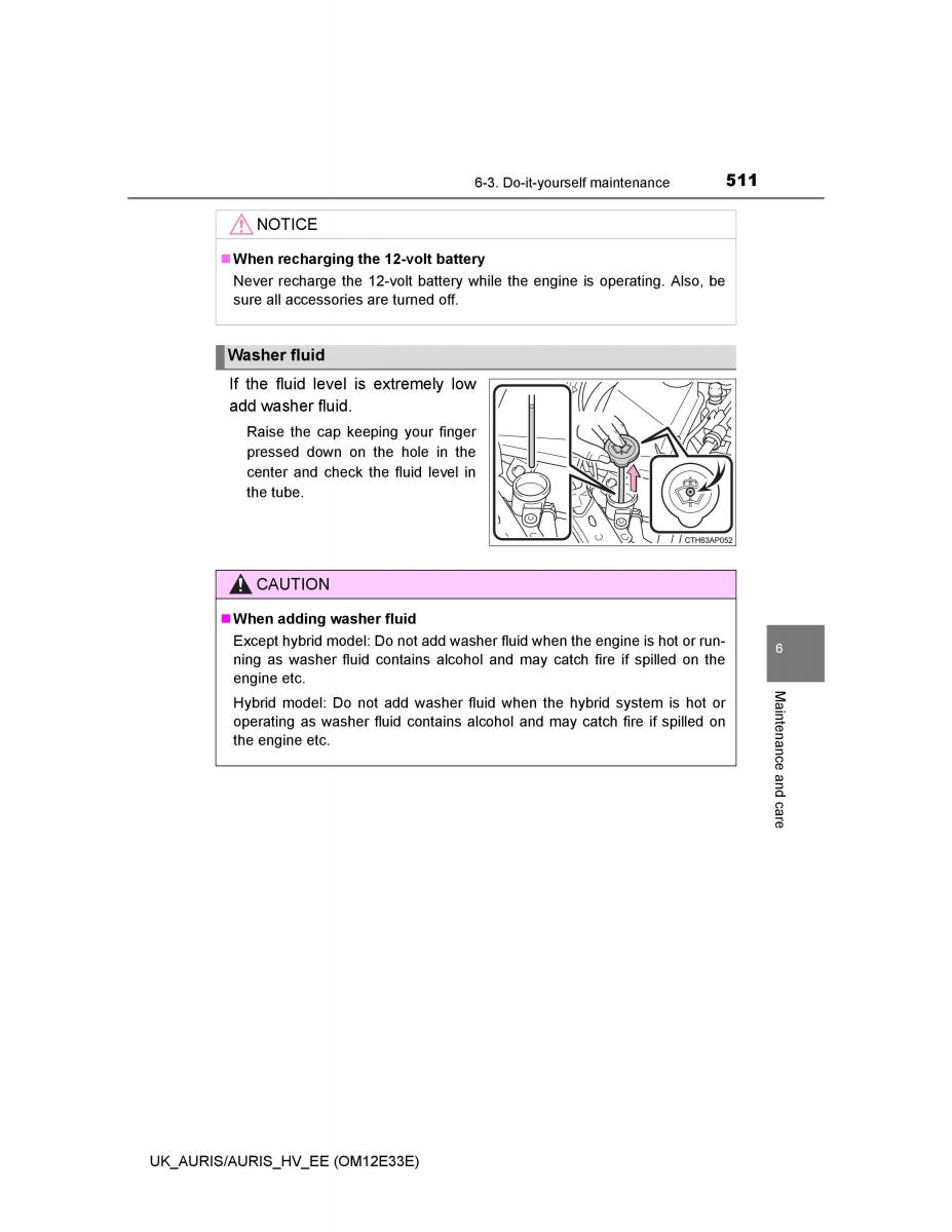 Toyota Auris II 2 owners manual / page 511