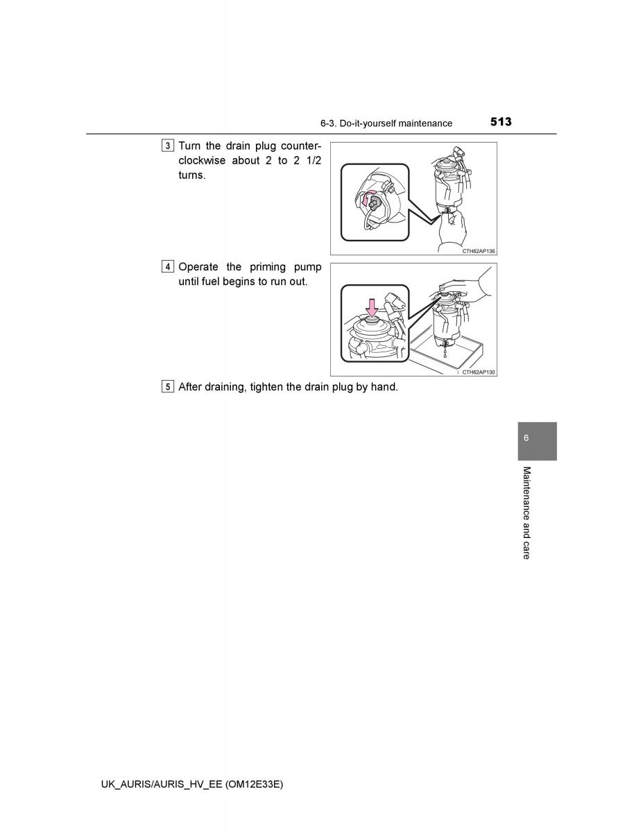 Toyota Auris II 2 owners manual / page 513