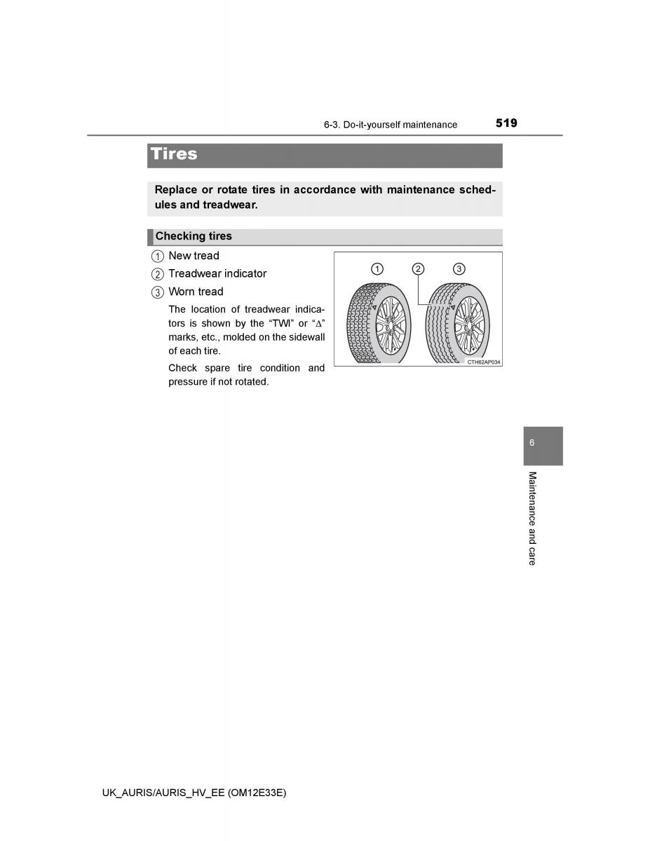 Toyota Auris II 2 owners manual / page 519