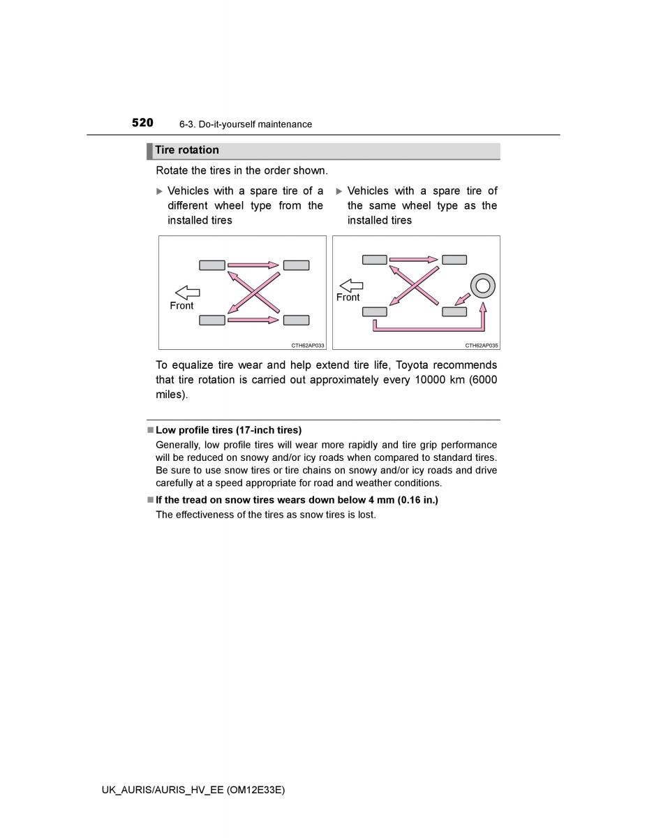 Toyota Auris II 2 owners manual / page 520