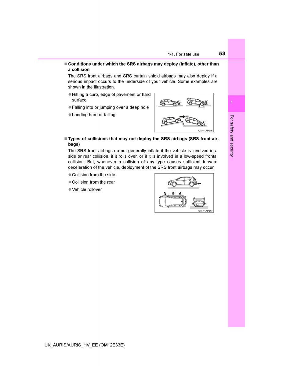 Toyota Auris II 2 owners manual / page 53