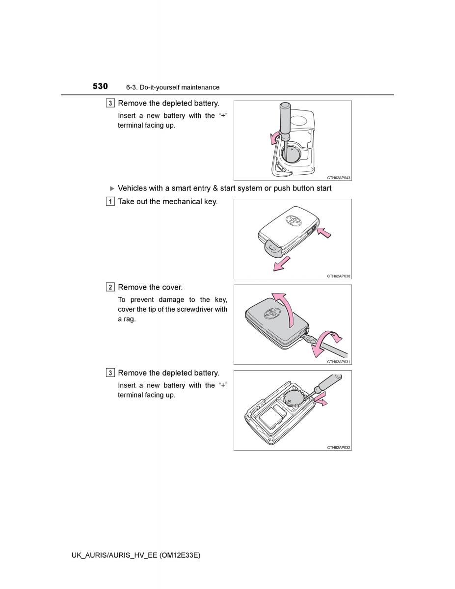 Toyota Auris II 2 owners manual / page 530