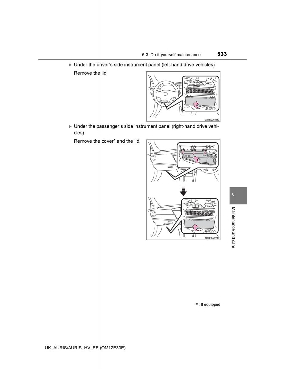 Toyota Auris II 2 owners manual / page 533