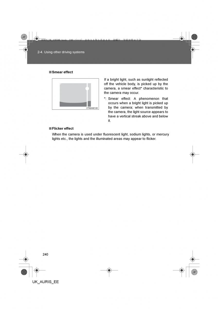 Toyota Auris I 1 owners manual / page 240