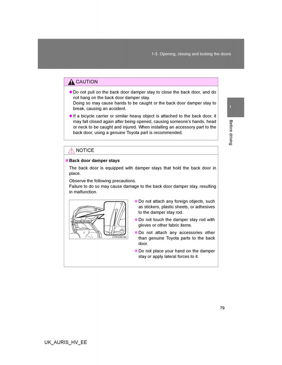 Toyota Auris Hybrid I 1 owners manual / page 79