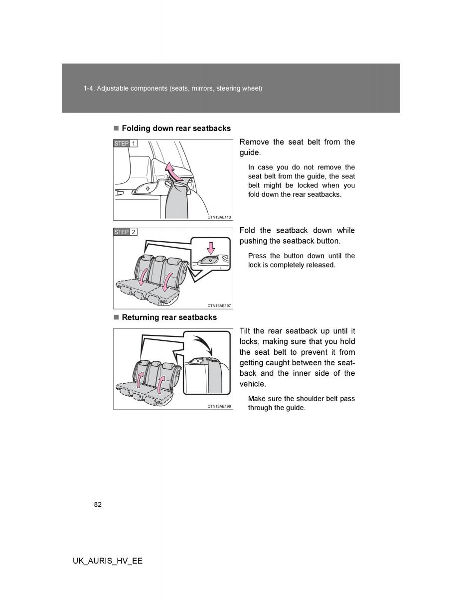 Toyota Auris Hybrid I 1 owners manual / page 82