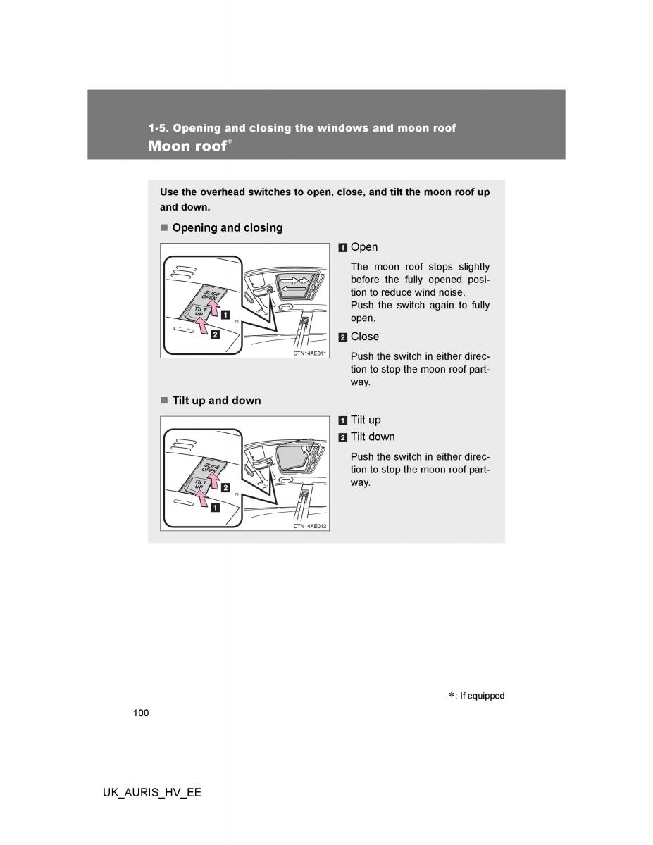 Toyota Auris Hybrid I 1 owners manual / page 100