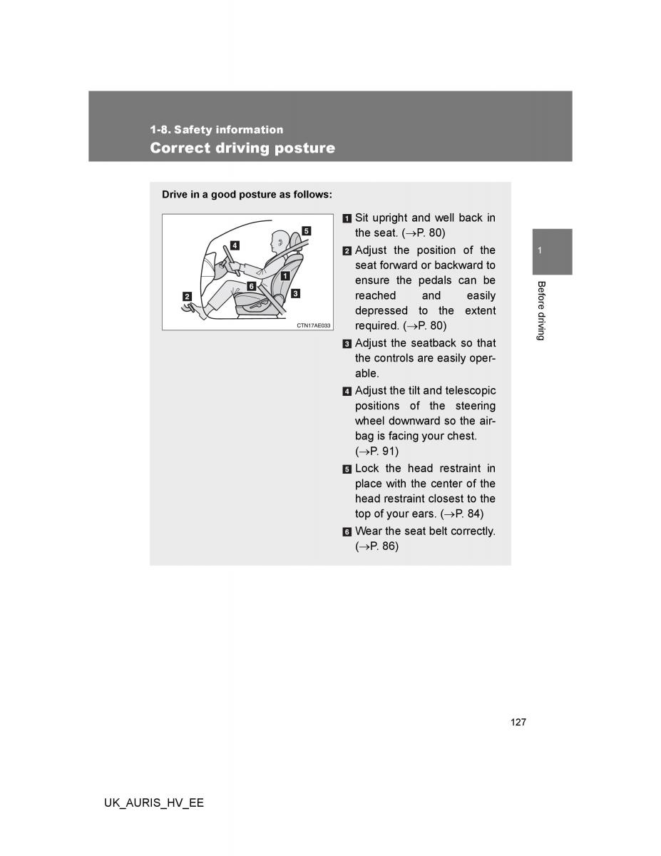 Toyota Auris Hybrid I 1 owners manual / page 127