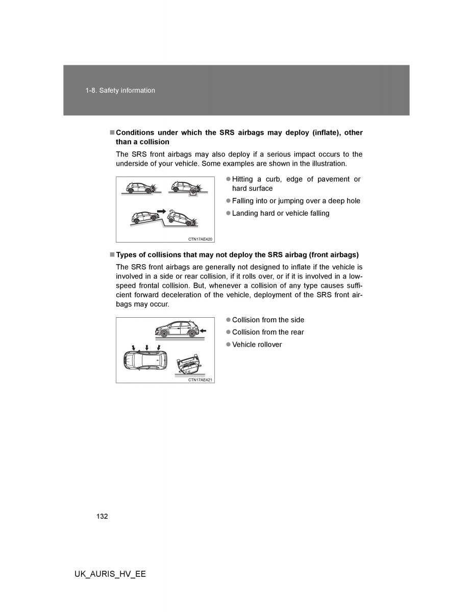 Toyota Auris Hybrid I 1 owners manual / page 132