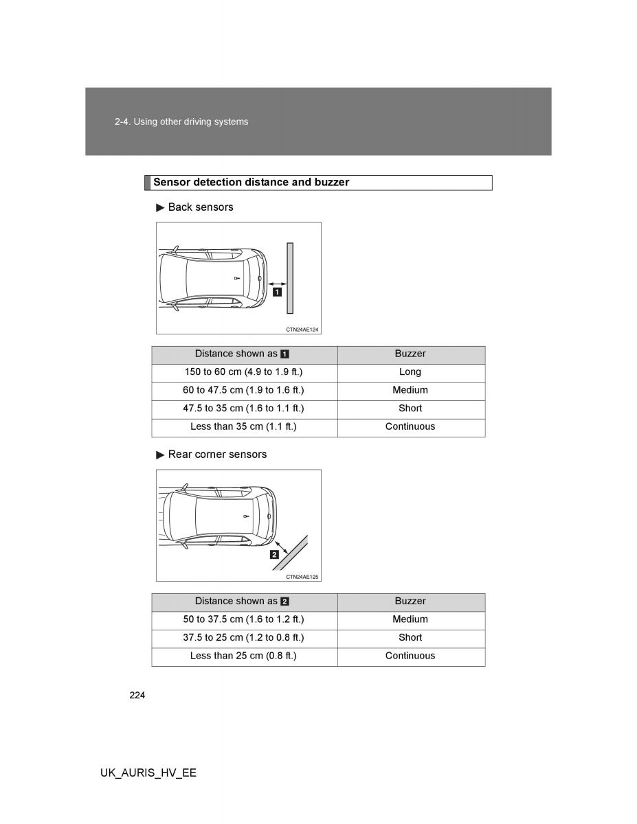 Toyota Auris Hybrid I 1 owners manual / page 224