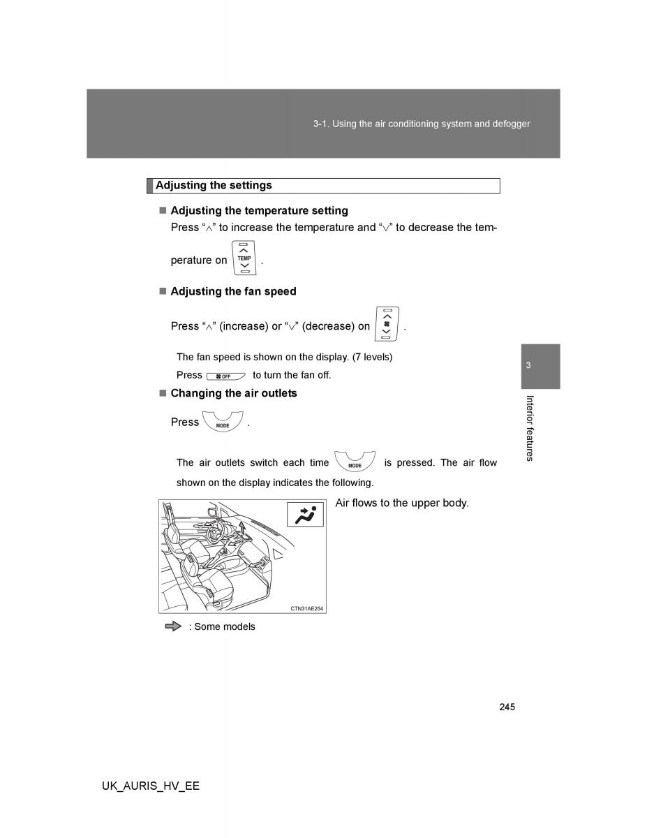 Toyota Auris Hybrid I 1 owners manual / page 245