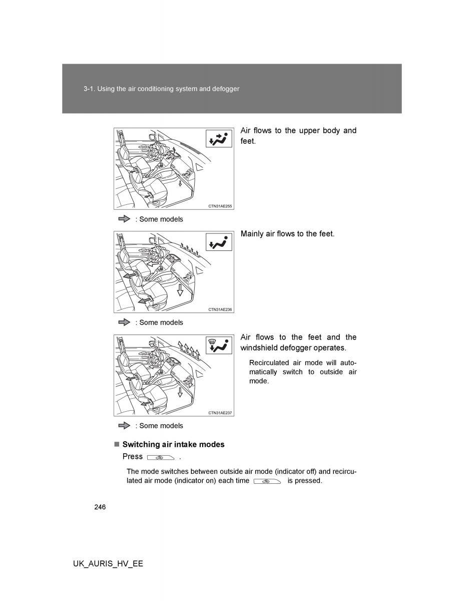 Toyota Auris Hybrid I 1 owners manual / page 246