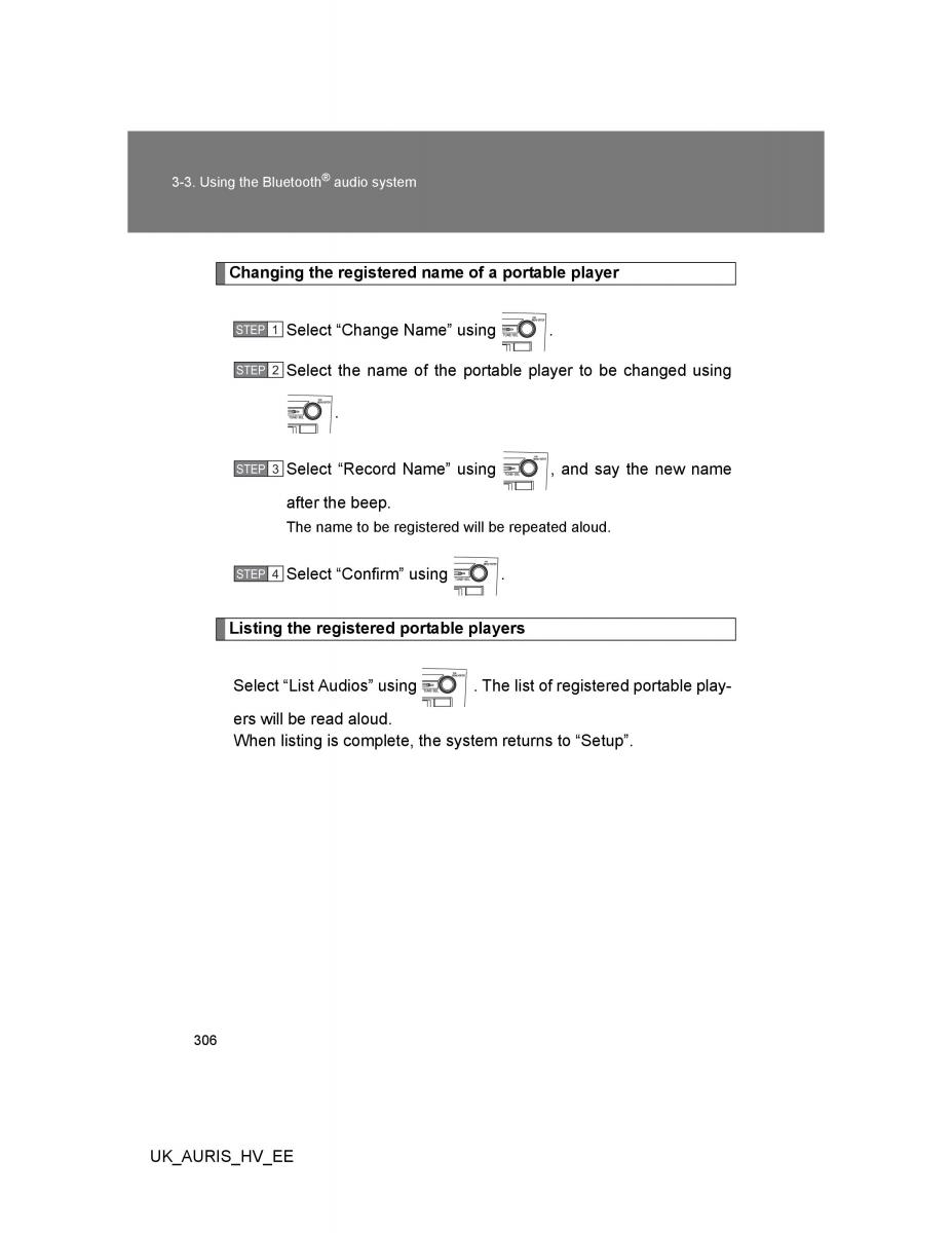 Toyota Auris Hybrid I 1 owners manual / page 306