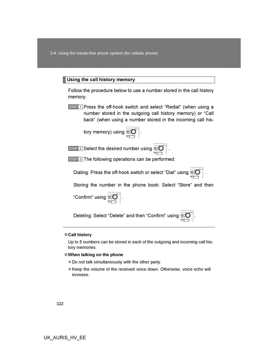 Toyota Auris Hybrid I 1 owners manual / page 322