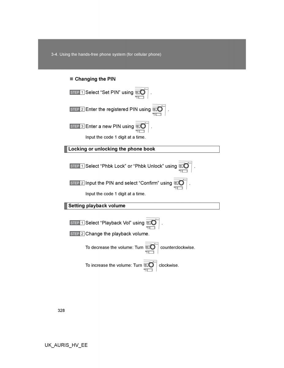 Toyota Auris Hybrid I 1 owners manual / page 328