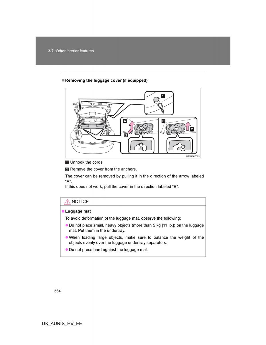 Toyota Auris Hybrid I 1 owners manual / page 354