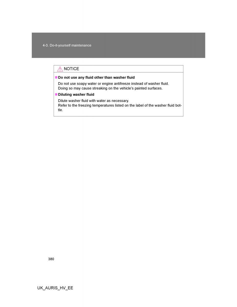 Toyota Auris Hybrid I 1 owners manual / page 380