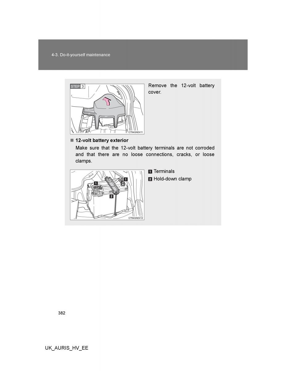 Toyota Auris Hybrid I 1 owners manual / page 382