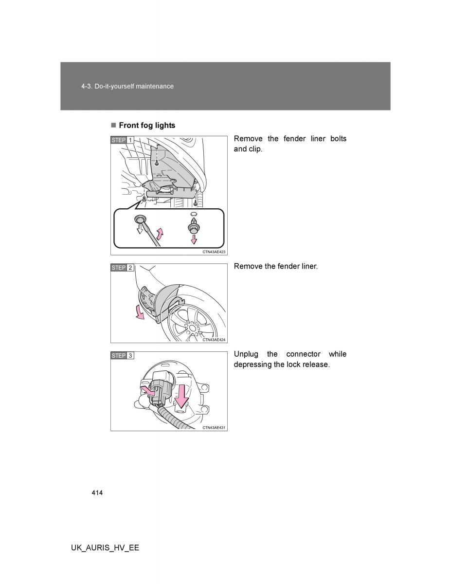 Toyota Auris Hybrid I 1 owners manual / page 414