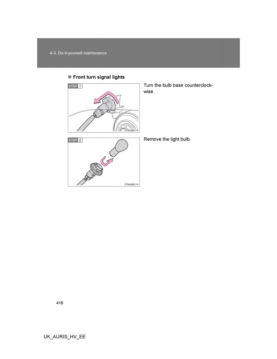 Toyota Auris Hybrid I 1 owners manual / page 416