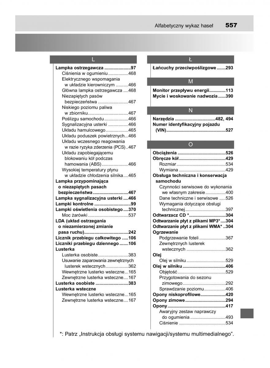 Toyota Auris Hybrid II 2 instrukcja obslugi / page 557