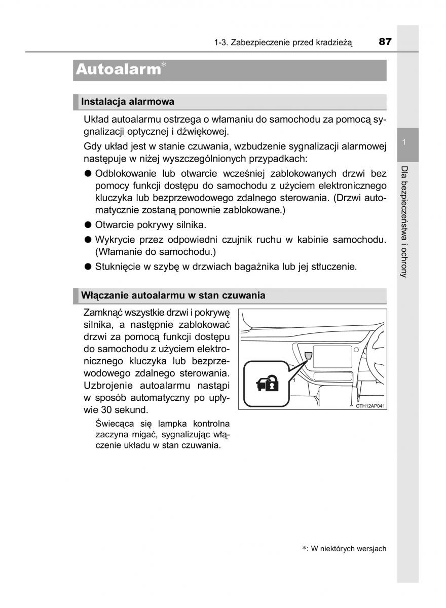 Toyota Auris Hybrid II 2 instrukcja obslugi / page 87